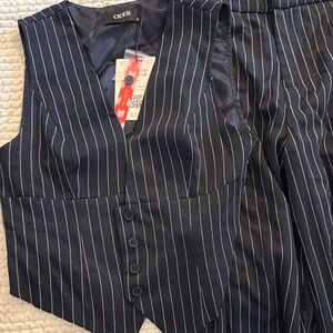Cider Dark Blue Striped Vest and Trousers